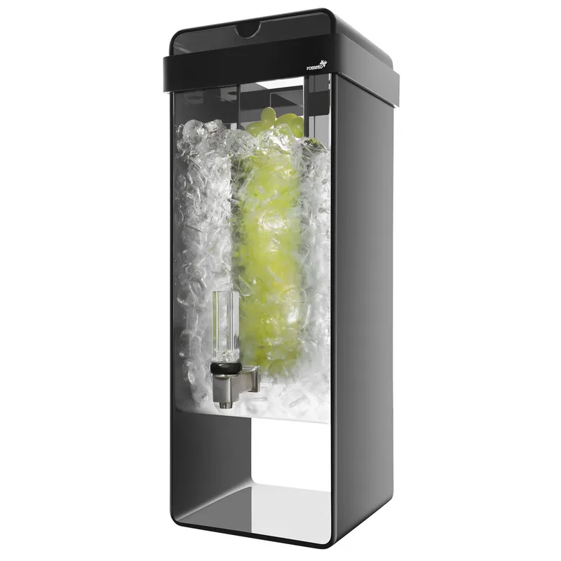 Same Day Shipping Rosseto LD154 3 Gallon Black Acrylic Beverage Dispenser with Infusion Chamber