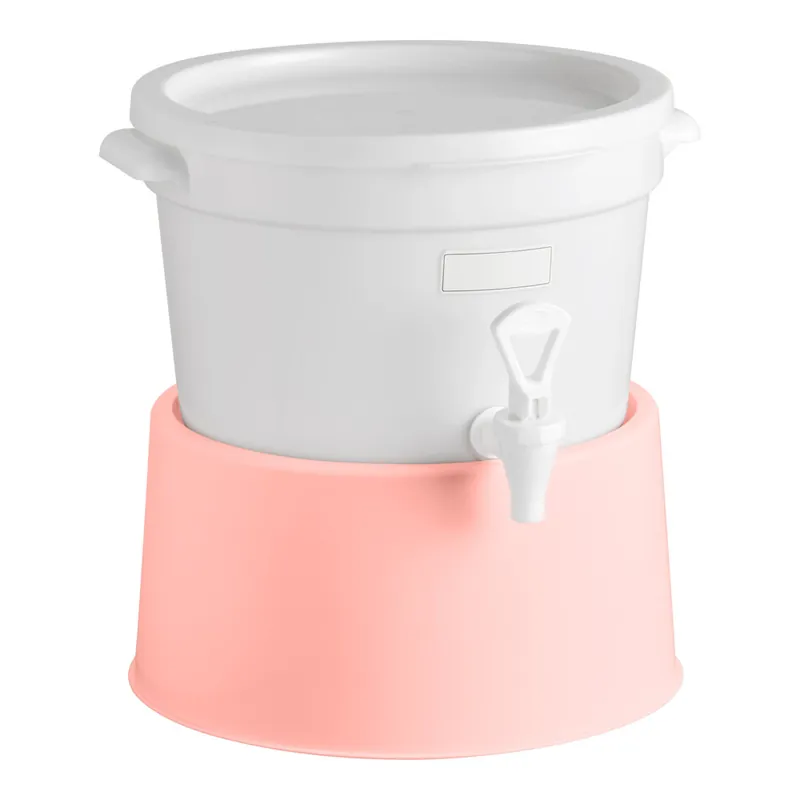 Grab Now Choice Round 3 Gallon White Beverage Dispenser with Rose Base