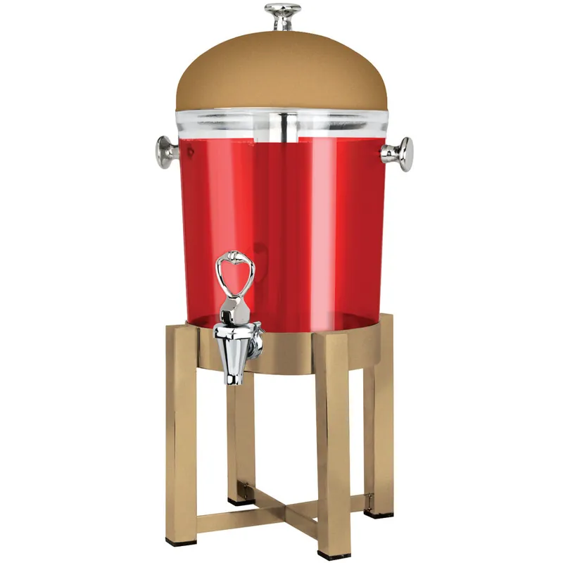 Best Seller Eastern Tabletop 7522RZ P2 2 Gallon Bronze Coated Stainless Steel Beverage Dispenser with Acrylic Container and Ice Core