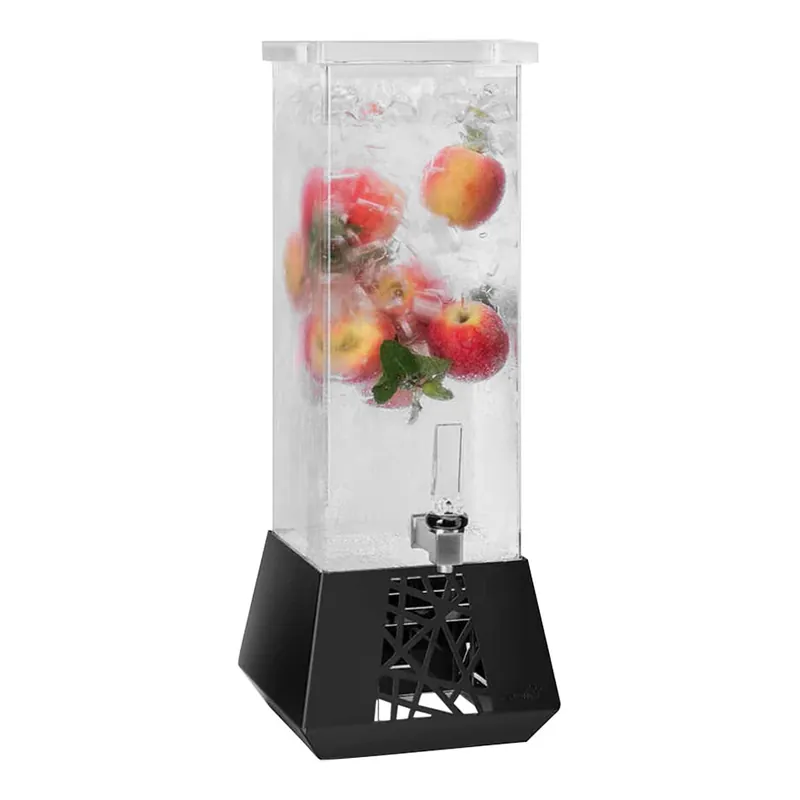 Handmade Rosseto GEO 2 Gallon Clear Acrylic Beverage Dispenser with Black Metal Base LD212